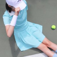 [뢰프] 테니스웨어 테니스복 테니스원피스 속바지 포함 (스카이블루)