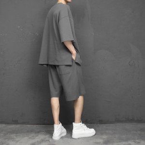 와플 트임티 반바지 세트 남자 반팔 셋업 트레이닝반바지 여름츄리닝 2125