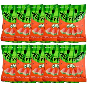 롯데 수박바젤리 56g x 10개 사탕 캔디 젤리 카라멜
