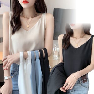 승무원블라우스 연예인 링클프리 면접반팔 찰랑 홀터넥 실키 블라우스