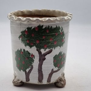 우암 수제화분 핸드프린팅 산수화 다육 도자기 화분