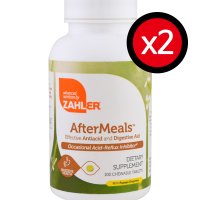 Zahler AfterMeals 효과적인 제산제 및 소화 보조제 츄어블정 100정 x2세트