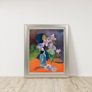 16x20 inch 모던 클래식 명화 그림 액자 꽃과 우상이 있는 정물 고갱