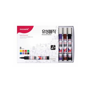 모나미 유성매직 8색 세트 (둥근닙)