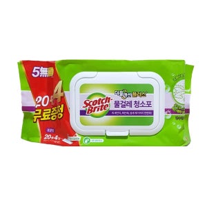 3M 스카치브라이트 더블액션 플러스 물걸레 청소포 표준형 일반형 20+4매