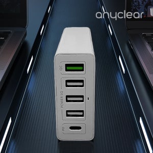애니클리어 스마트 USB PD 퀵차지 3.0 멀티 고속 충전기 30W 퀵차저 5포트 급속충전기 전용거치대
