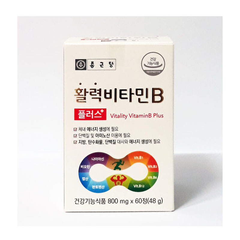 종근당건강 활력 비타민B 플러스 800mg x 60정