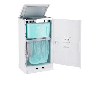 [매직캔] 휴지통 히포 화이트 크롬 오토실링 MH250WCRA(21L) MH280WCRA(27) 듀얼오픈 쓰레기통
