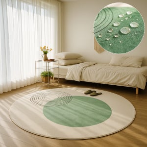 워셔블 원형 러그 사계절 먼지없는 거실 카페트 대형 단모 방수 B형