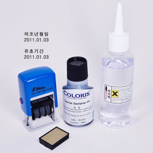 [유성 자동스탬프]제조년월일 유통기한 유효기간 날짜변경도장 일부인 샤이니 S-303 불멸잉크 4종세트