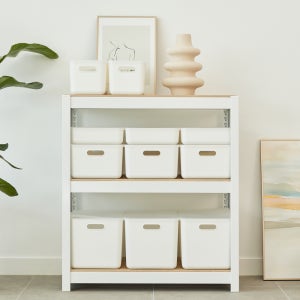 굿픽스 팬트리 수납정리함 리빙박스 손잡이형L 화이트