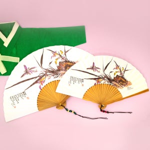 한국 전통 고급 한지 종이 합죽선 대나무 여름 접부채 외국인선물
