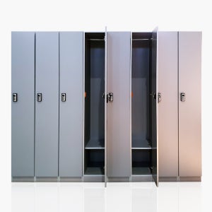 1단 옷장 사물함/LPM 메탈실버(무광) 병원 사무실 개인 목재 긴옷장 캐비넷 관물대