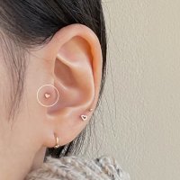 14k 초미니 하트 피어싱 라블렛 피어싱 바 두께 1mm