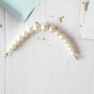 진주스트랩 고급왕진주알사용 가방진주장식 35cm 길이조절 가능