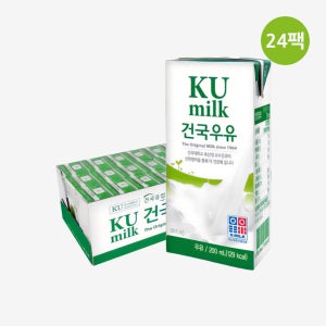 건국우유 멸균우유 200mL 24팩