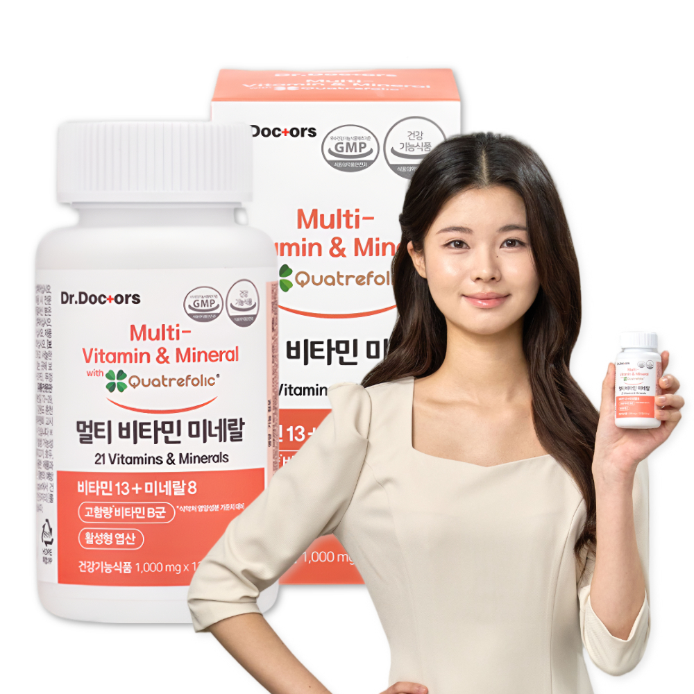 <b>닥터닥터스 멀티</b>비타민 프리미엄 활성엽산 고함량비타민B 이뮨 올인원영양제 120정, 1개