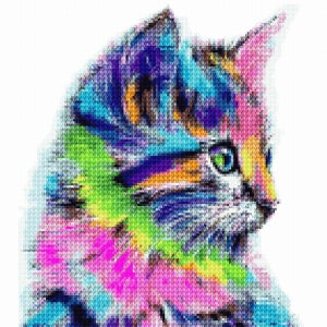투코비 DIY 보석십자수 25x25 레인보우 고양이 D25-20