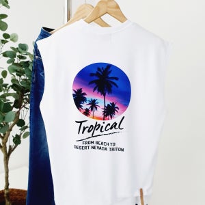 트로피칼 야자수 전사 오버핏 여름 남자 나시티