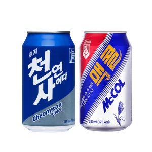 일화 맥콜 + 천연사이다 350ml X 각24캔 (총 48캔)