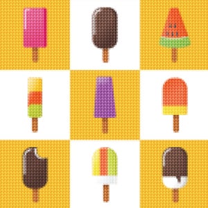 투코비 DIY 보석십자수 25x25 아이스크림 D25-28