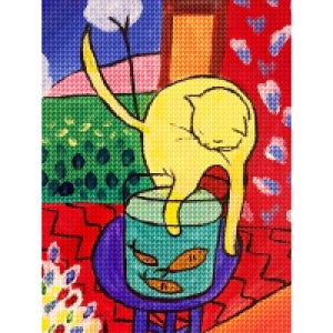투코비 DIY 보석십자수 30x40 앙리 마티스 고양이 D30-1