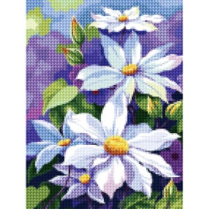 투코비 DIY 보석십자수 30x40 화이트 플라워 D30-5