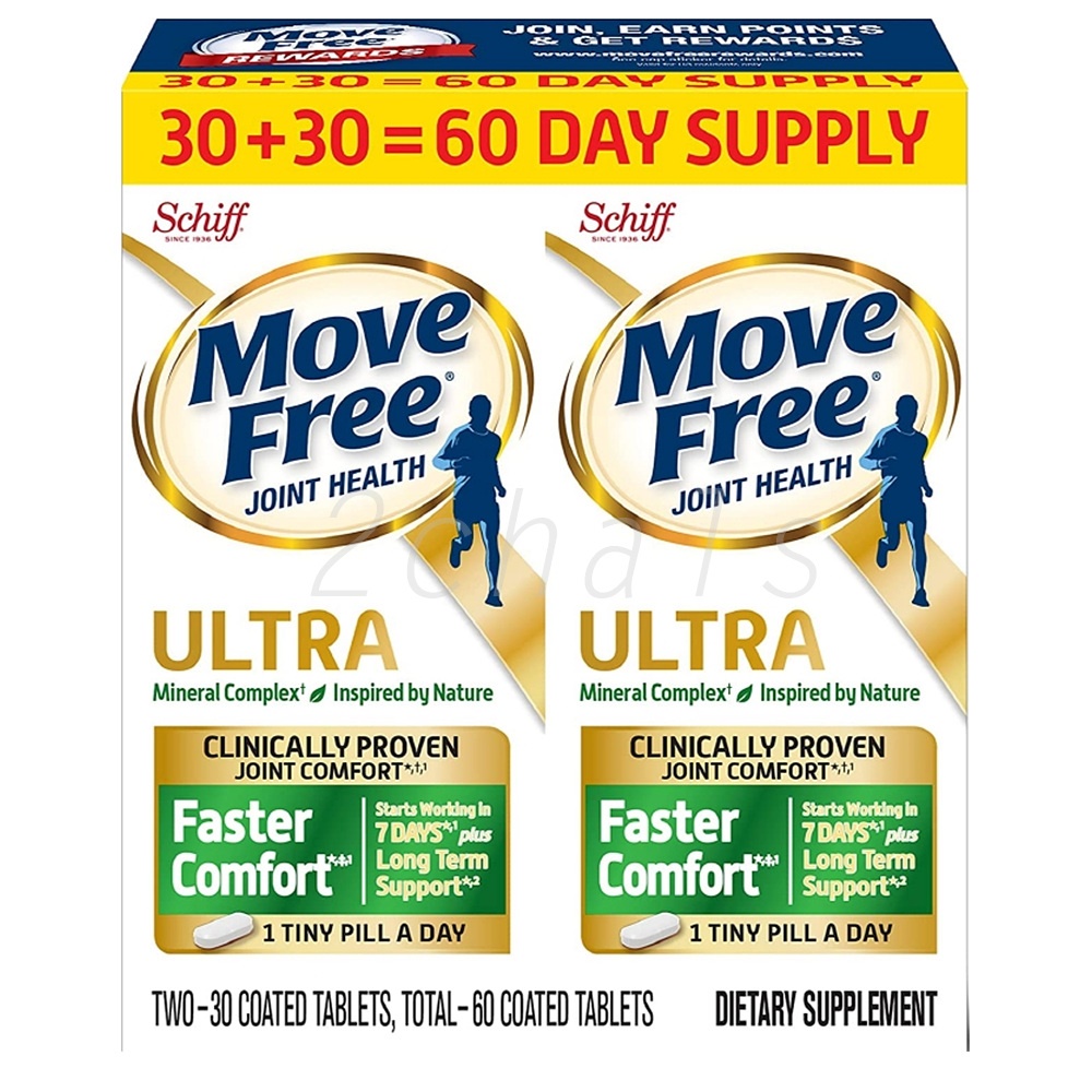 <b>쉬프</b> 무브프리 울트라 패스터컴포트 칼슘 30정 2팩, <b>Schiff</b> Move Free ULTRA Fastar Comfort Joint Health