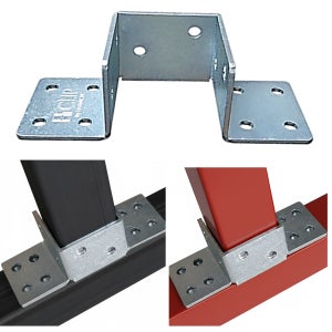 각종 사각파이프 조인트 각관 연결 브라켓 클램프 아연 각파이프 스틸E형 25X25