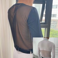 남성 골프 이너웨어 냉감 아이스 쿨 티셔츠 메쉬 여름 자외선차단 이너 골프복 검정색 흰색