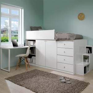 BEST 레몬가구 스터디페르시아 낮은벙커침대 계단형 책상포함 공부방 아이 학생 수험생 성인