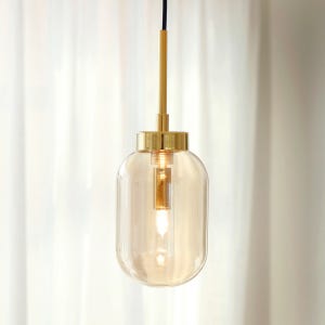 오디세이 1등 펜던트 식탁 포인트 브라운 유리 핀타입 레일 카페 조명