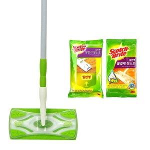 3M 스카치브라이트 막대걸레 표준형+정전기청소포 10매+물걸레청소포 1매 세트