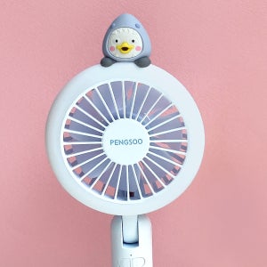 펭수 휴대용 선풍기 미니 탁상용 무선 피규어 LED 상어