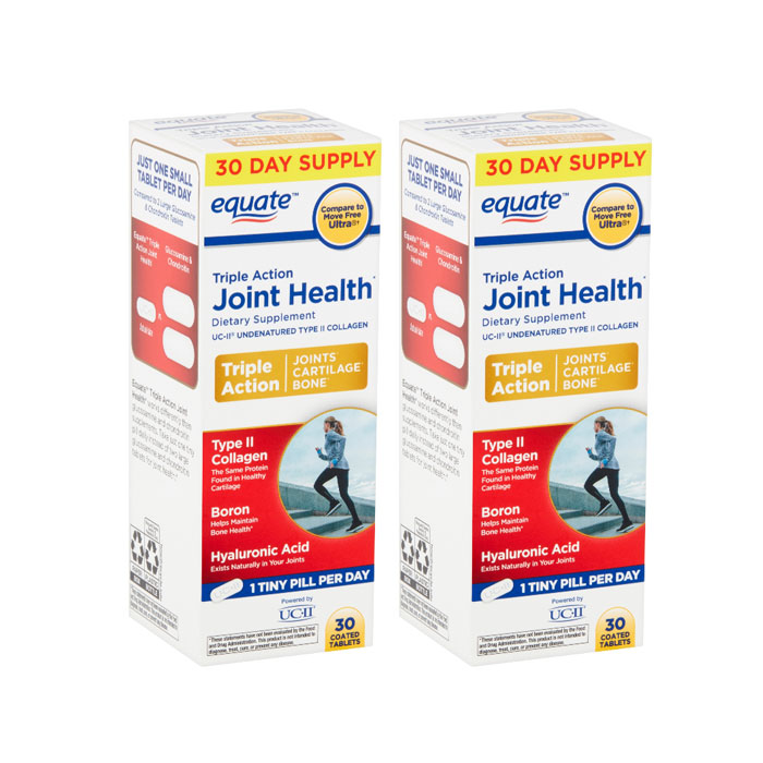 (2병 배송) 이퀘이트 트리플 액션 관절 건강 30정 / Equate Triple Action Joint Health