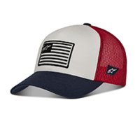 FLAG SNAPBACK (WHT/NAVY/RED) 알파인스타(alpinestars) 알파인스타스냅백 레이싱 모자 캡 스냅백 드라이빙 BTS 팀복 단 포뮬러 E 방탄 서킷