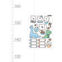 두리 성장기록 아기 키재기자+공룡 스티커 세트 (재사용 가능) 붙였다떼는