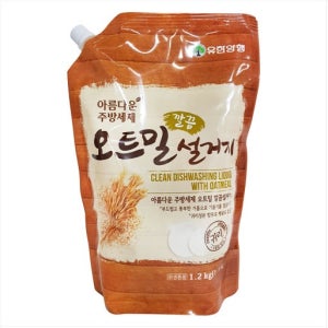 유한양행 아름다운 주방세제 오트밀 깔끔 설거지 1.2kg 리필형