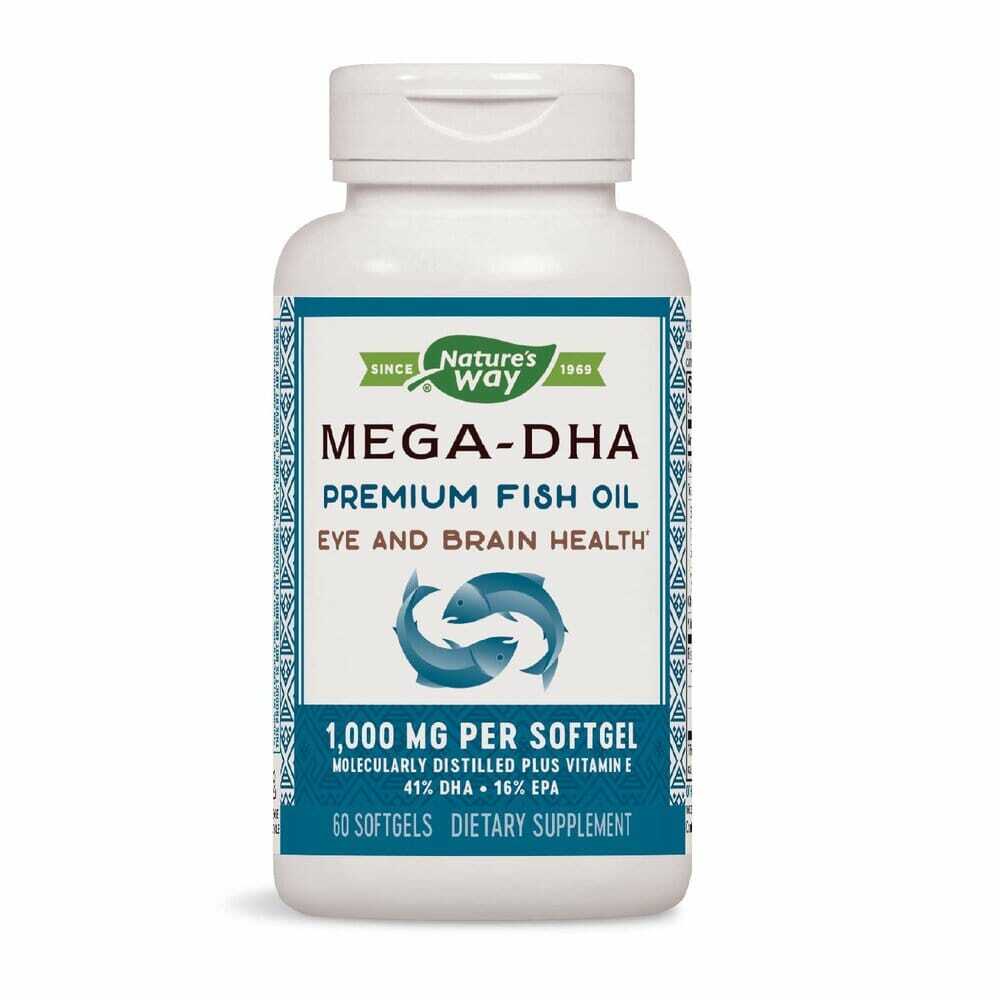 <b>Natures Way</b> Mega <b>DHA</b> <b>네이쳐스 웨이</b> 메가 프리미엄 피쉬 오일 60정