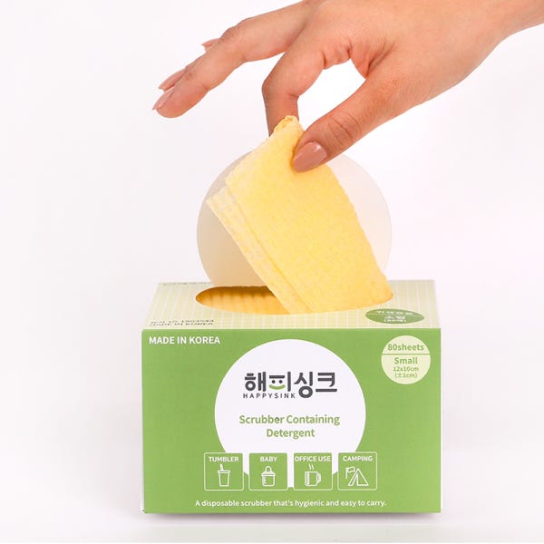해피싱크 일회용 세제 일체형 수세미 160매 건식 주방