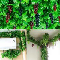 넝쿨무늬 포도잎 초록식물 발코니 장식 벽면배관 가리개 플라스틱 꼬임화등