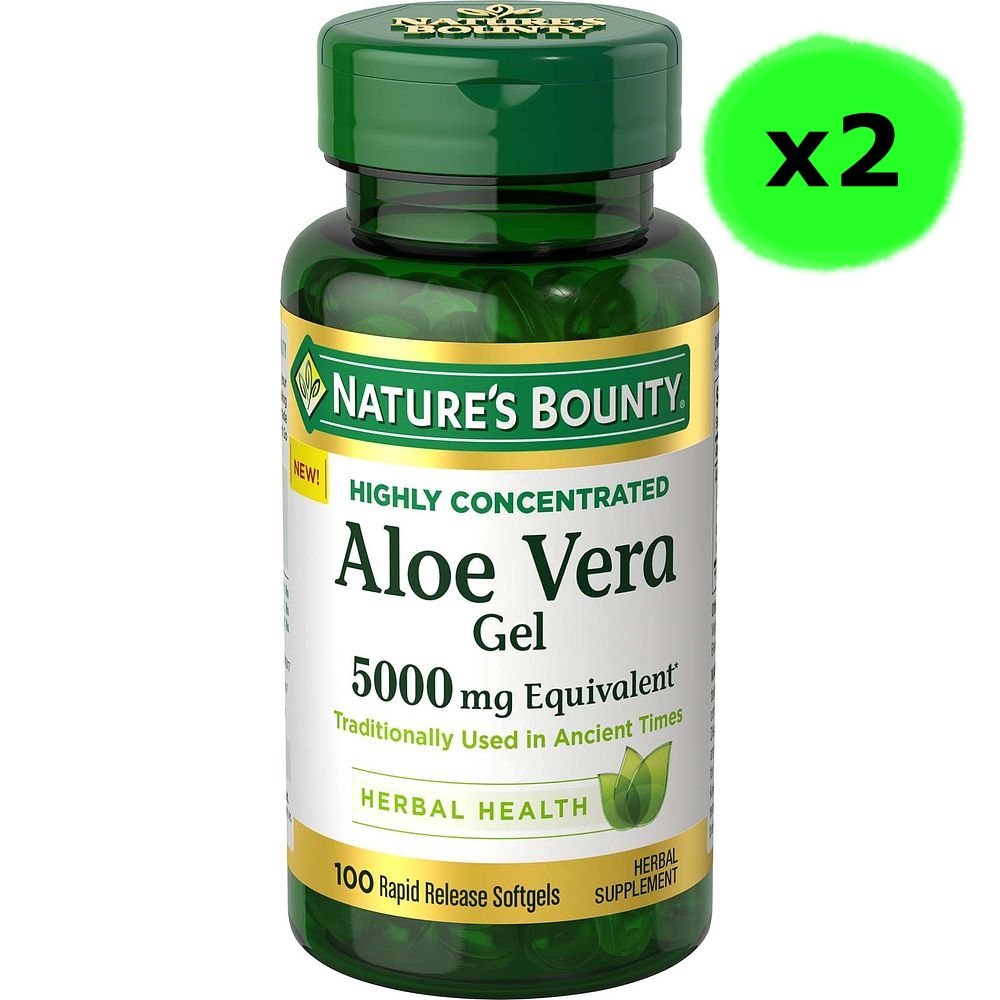 네이처바운티 알로에 베라 겔 100정 2팩 <b>Nature’s Bounty Aloe Vera</b> Gel 5,000 mg (미국배송)