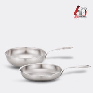 한일스텐레스 통5중 프리미엄 베르겐 IH 스텐팬 2종 세트 (26궁중팬(웍)+26프라이팬)