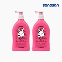 사노산 키즈 샤워앤샴푸 라즈베리 400ml x 2개 유아 아동 바디&헤어