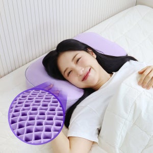 바디씨 에그젤 경추베개 거북목 일자목 옆잠 숙면 TPE 엘라머 베개 퍼플