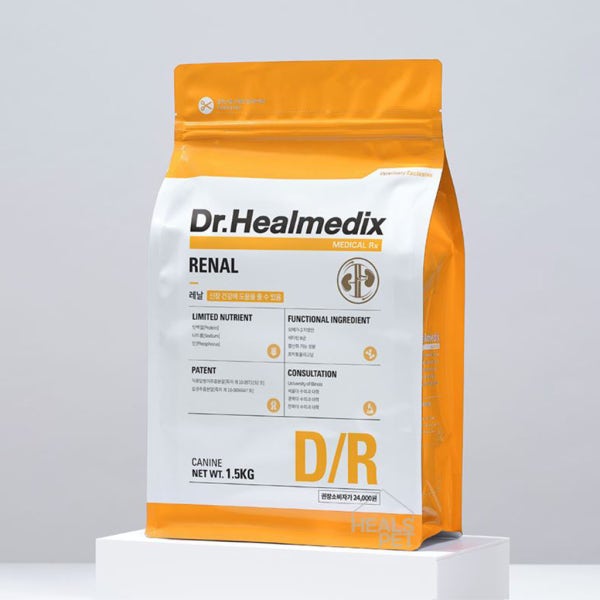 [무료배송] 닥터힐메딕스 레날 D/R dr 강아지 만성 신부전 사료 1.5kg