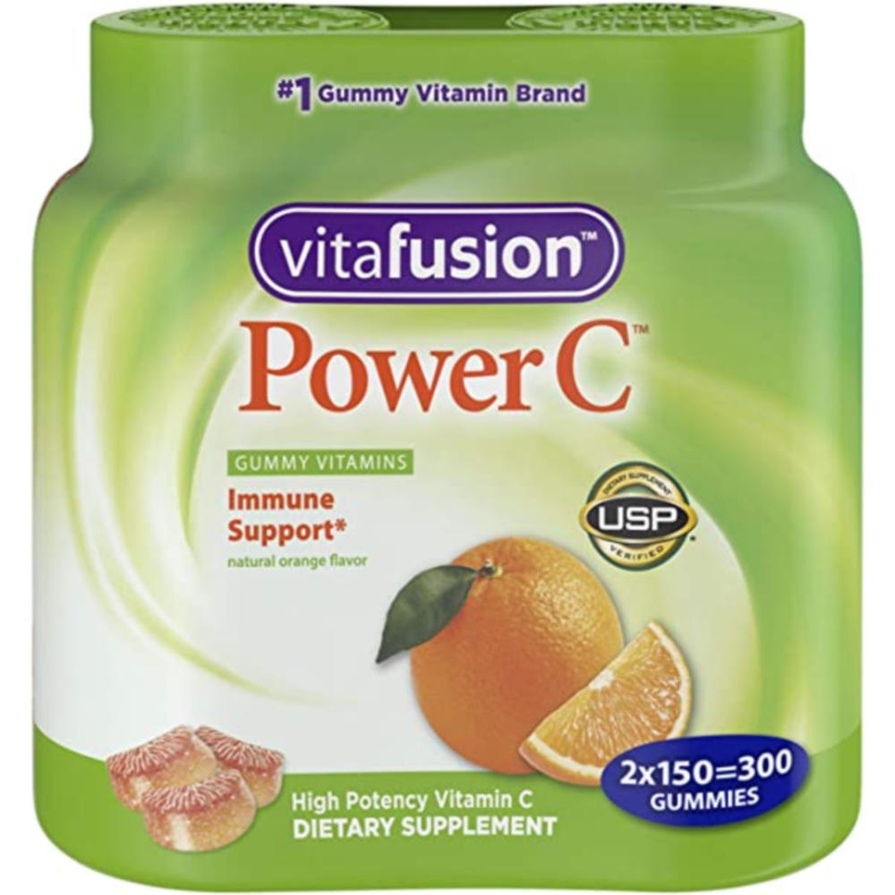 비타퓨전 파워 <b>비타민C</b> 구미 150정 2팩 Vitafusion