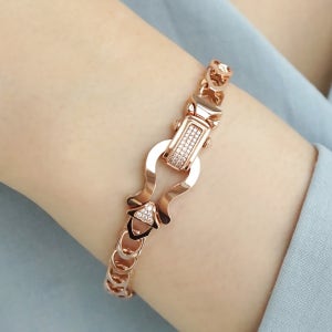 14K 18K 퓨리오 볼드 볼륨 체인 팔찌 - 두꺼운 금 선물 고급 데일리 와이드 큐빅