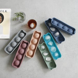 국산 파스텔 실리콘 4구 하이볼 원형 얼음 아이스 몰드