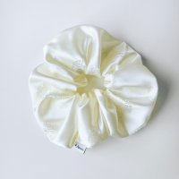 한복 스크런치 M Ivory (Hanbok Hair Scrunchie Ivory) 헤어곱창 양단 헤어슈슈 곱창머리끈